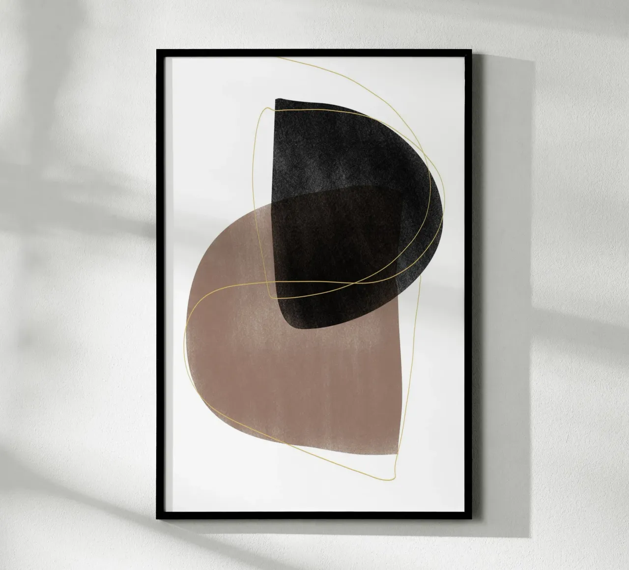Arte geometrica astratta moderna poster con telaio in legno da Melloi Art Print