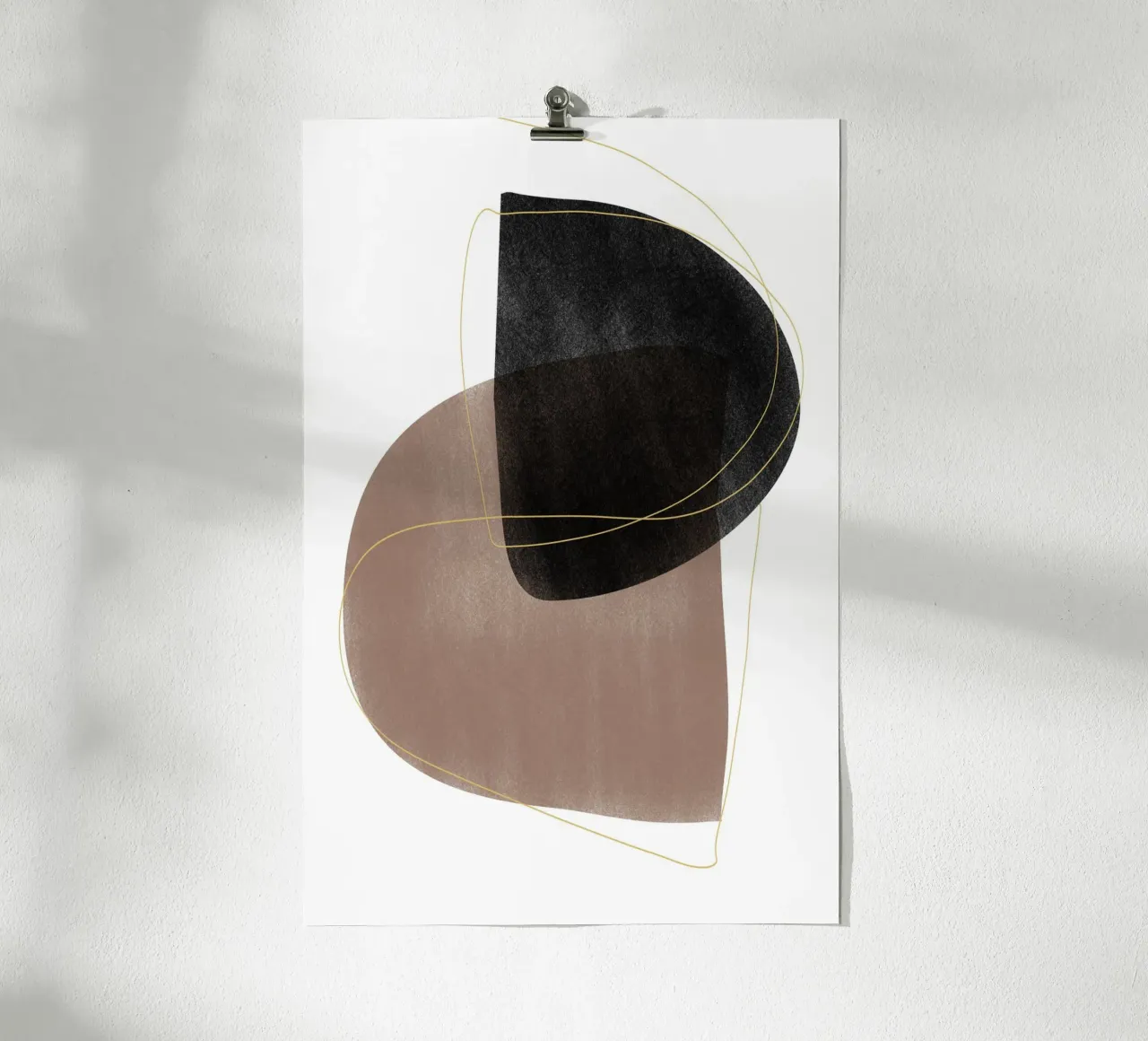 Arte geometrica astratta moderna poster con telaio in legno da Melloi Art Print