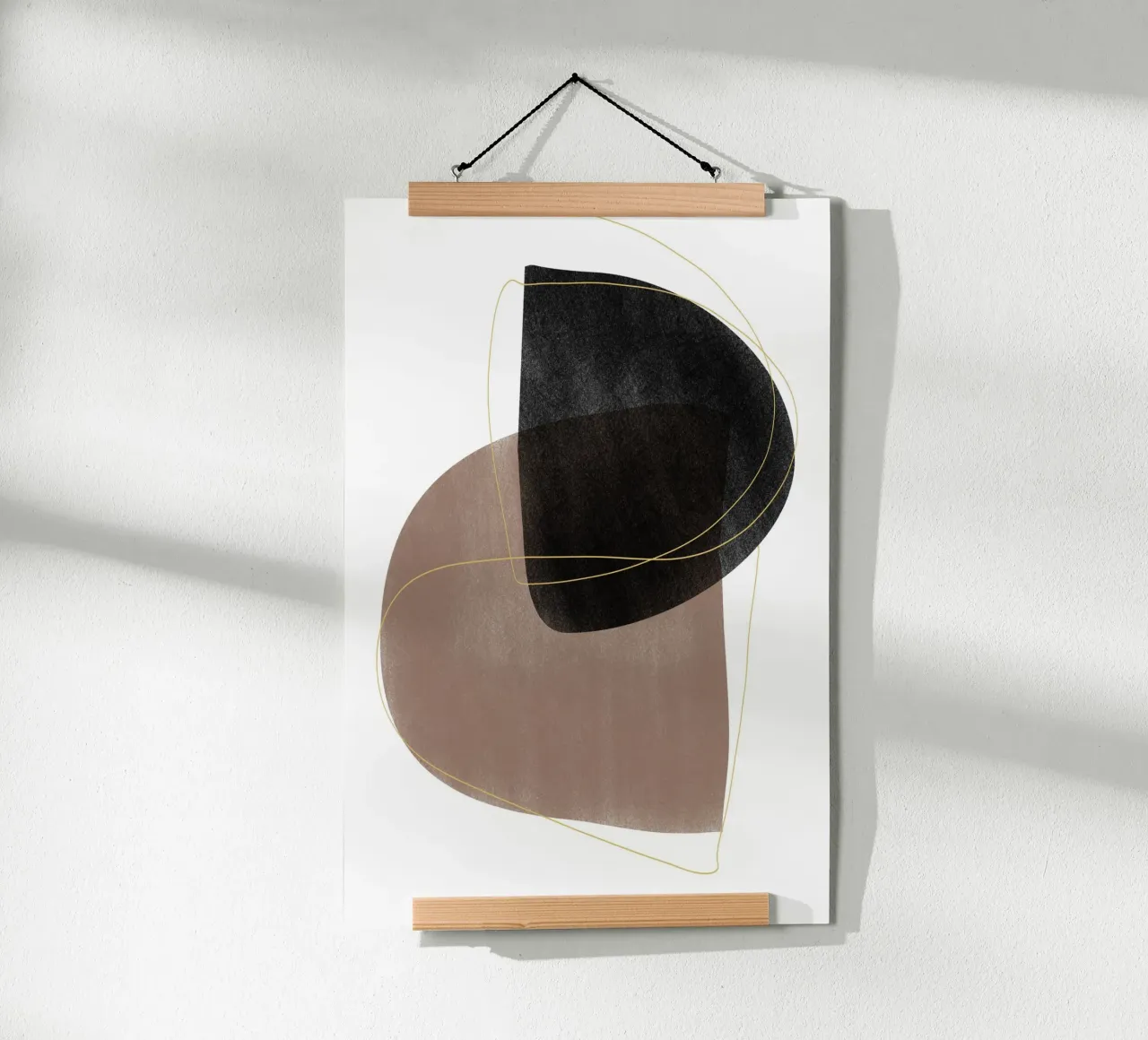 Arte geometrica astratta moderna poster con telaio in legno da Melloi Art Print