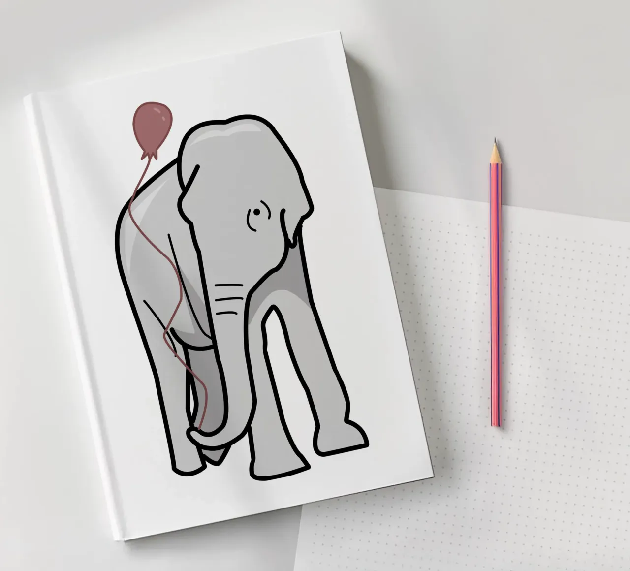 Elephant and Balloon notebook by IndigoBird