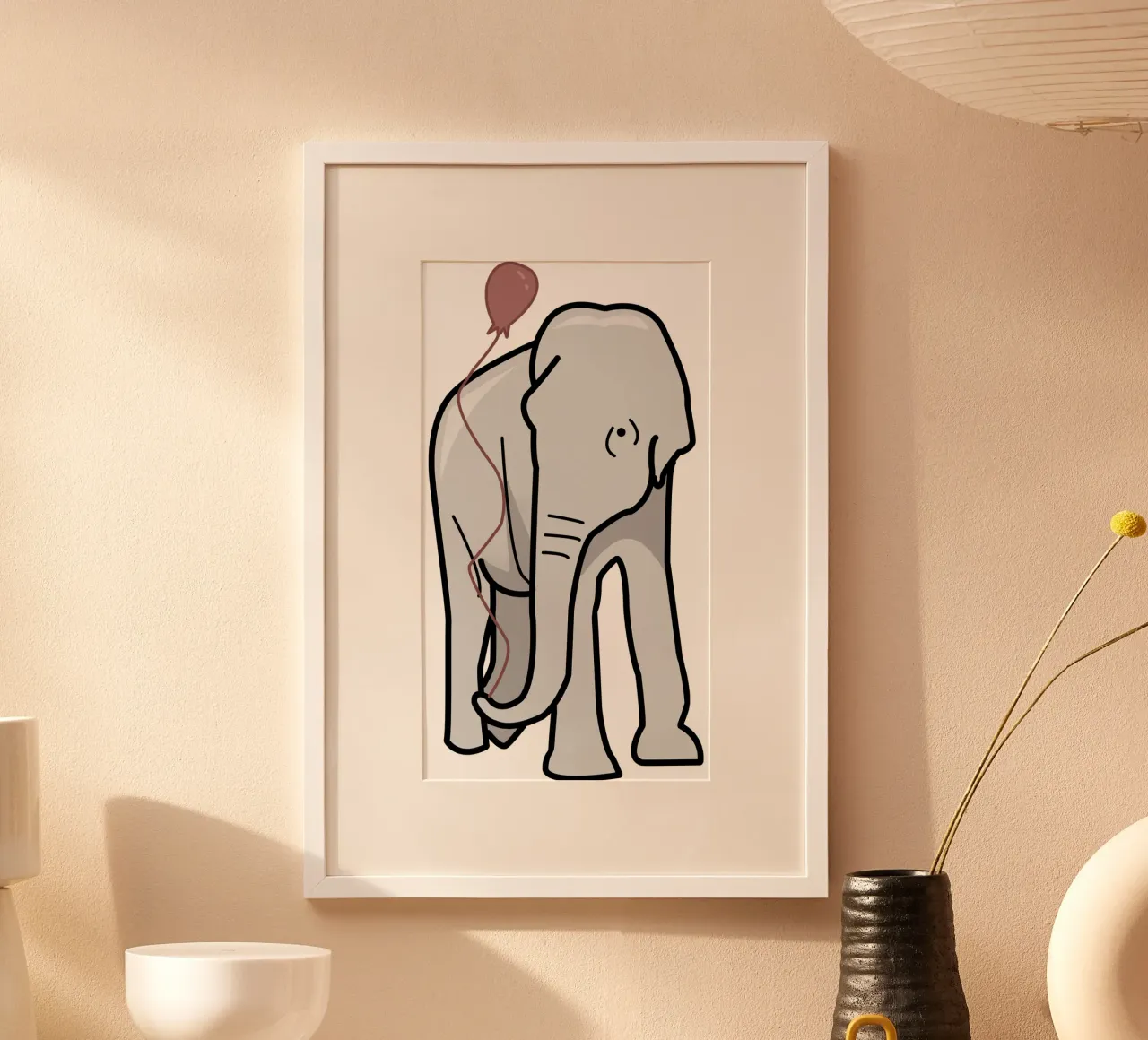 Elephant and Balloon carta hahnemühle da IndigoBird