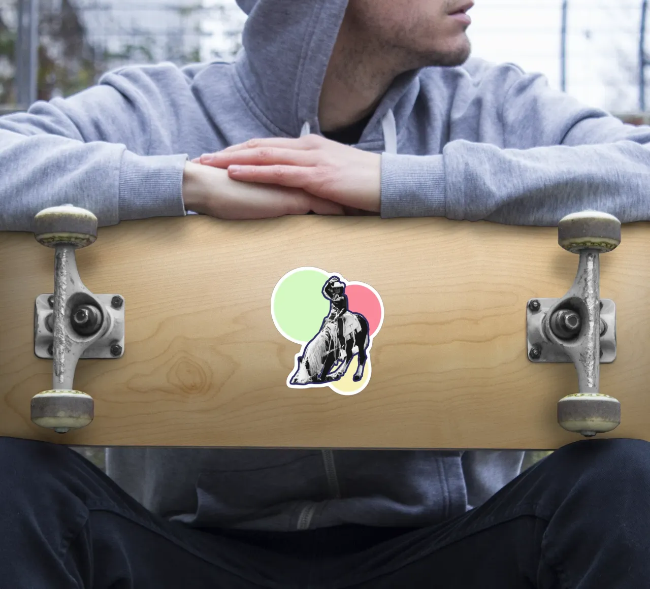Western Riding Woman sticker van IndigoBird