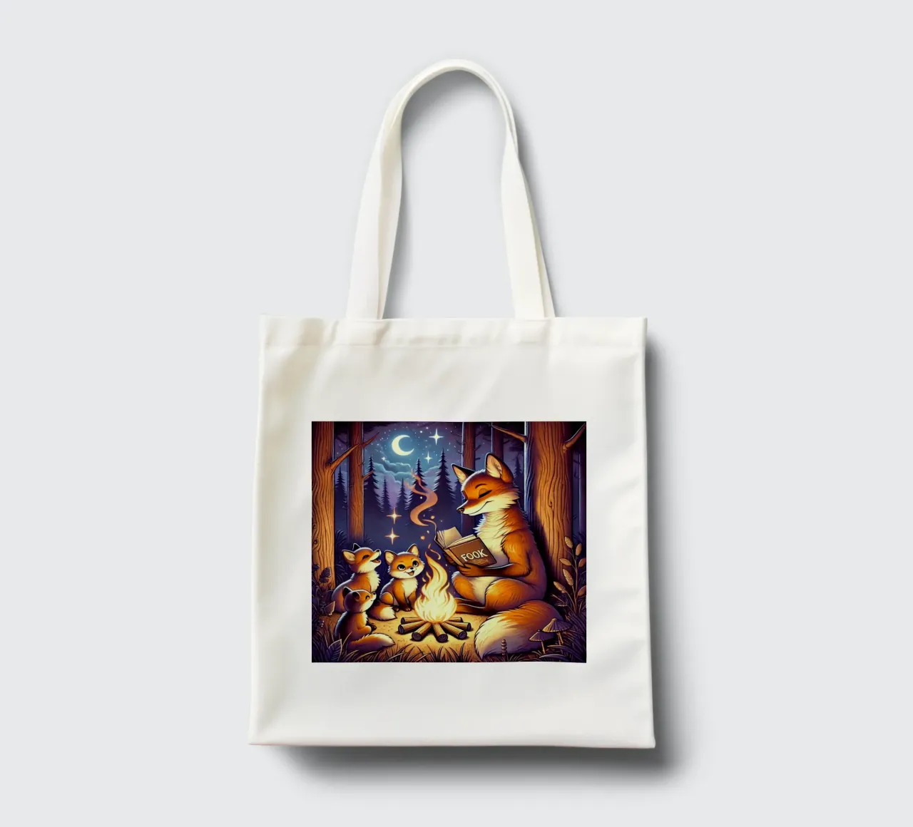 L'ora della storia con Mamma Volpe borsa in juta da FluffyToons
