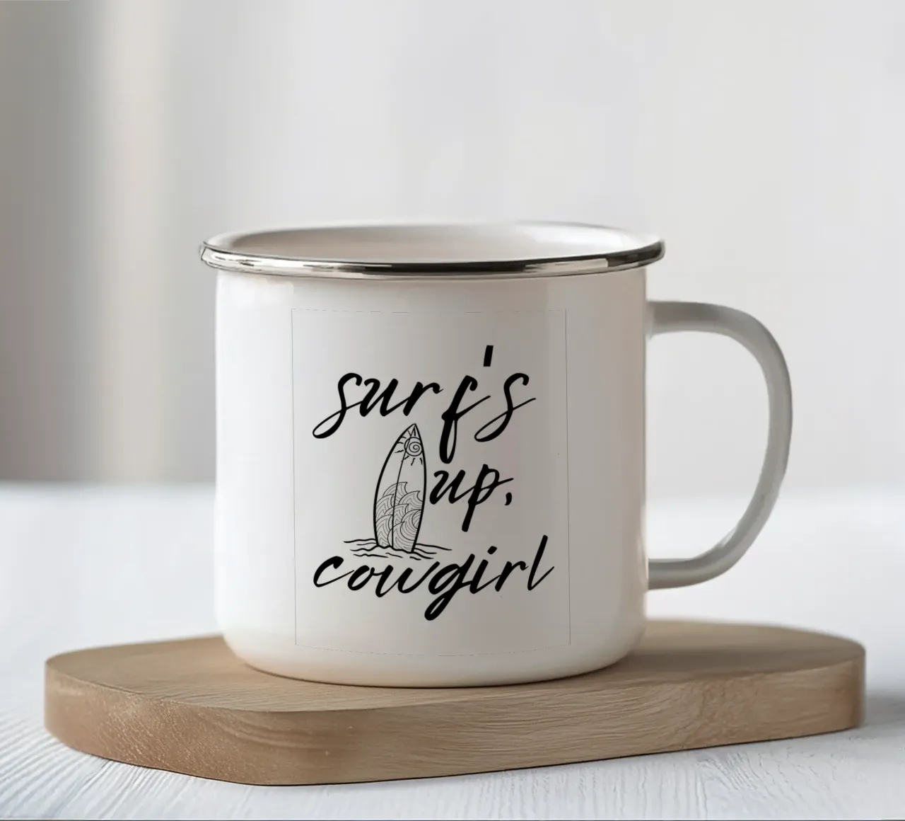 surf's up, cowgirl tazza in smalto da ramosashop