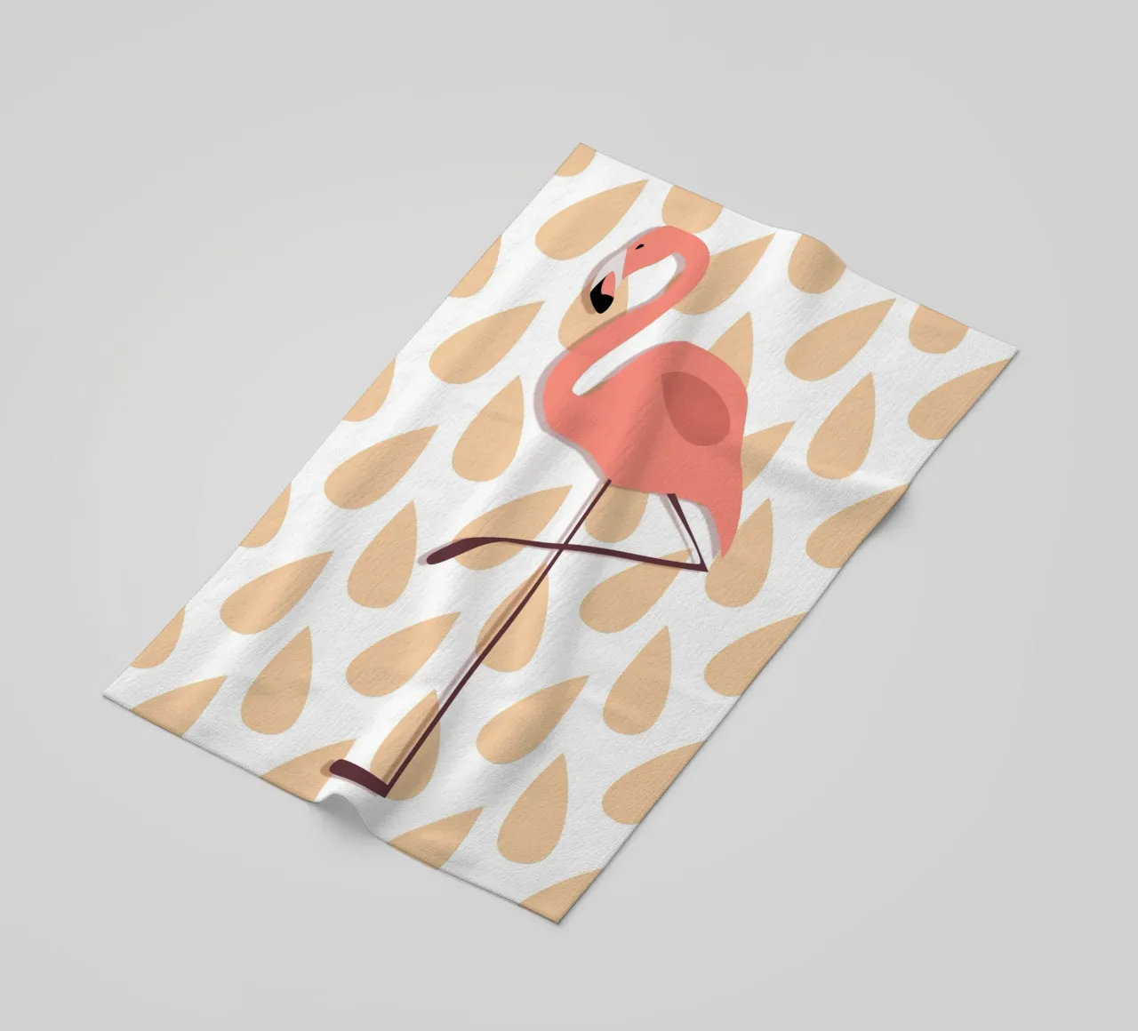 Pink Flamino Illustration Strandtuch von IndigoBird
