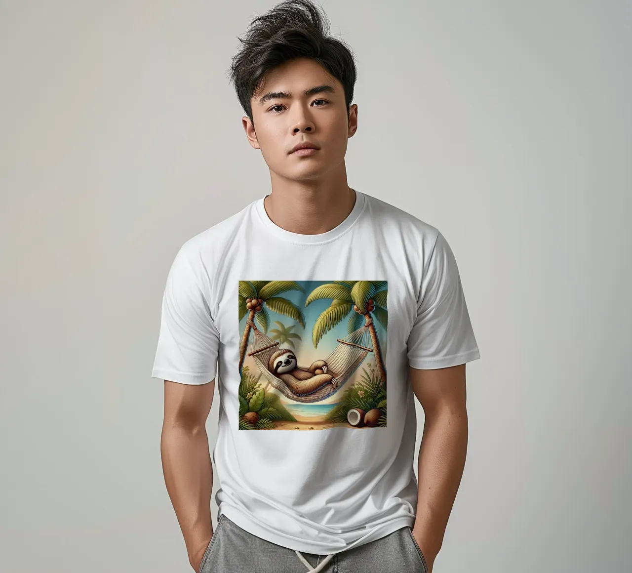 Il rifugio tropicale di Sloth t-shirt da FluffyToons