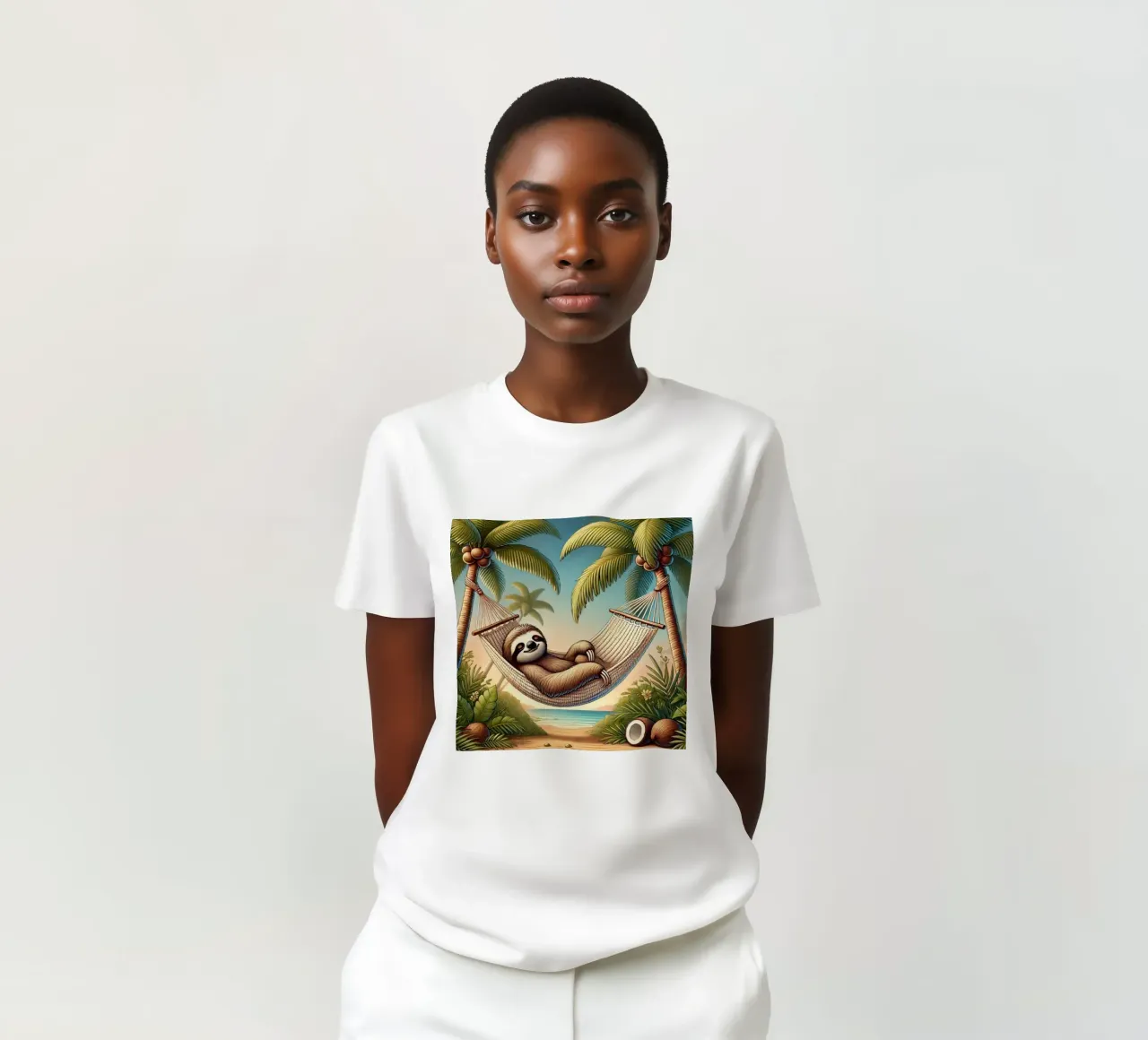 Il rifugio tropicale di Sloth t-shirt da FluffyToons