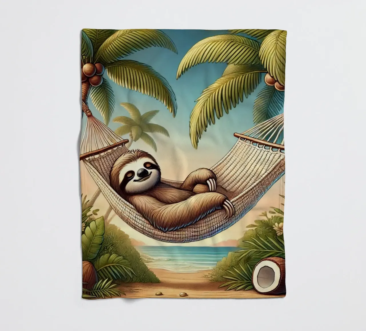 Il rifugio tropicale di Sloth coperta in pile da FluffyToons