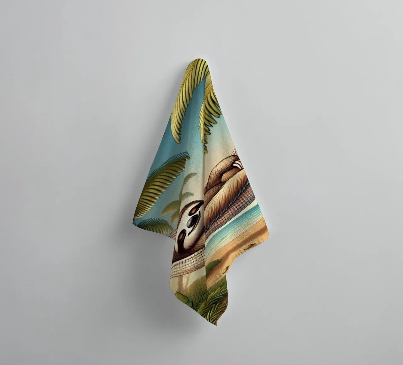 Il rifugio tropicale di Sloth asciugamano da bagno da FluffyToons