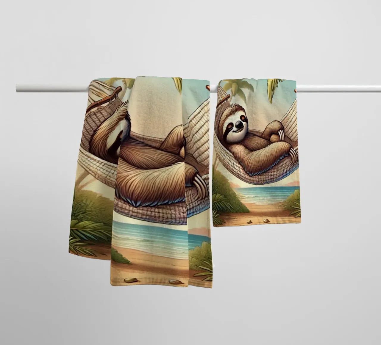 Il rifugio tropicale di Sloth asciugamano da bagno da FluffyToons
