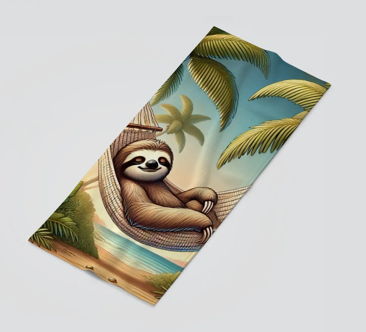 Il rifugio tropicale di Sloth telo mare da FluffyToons