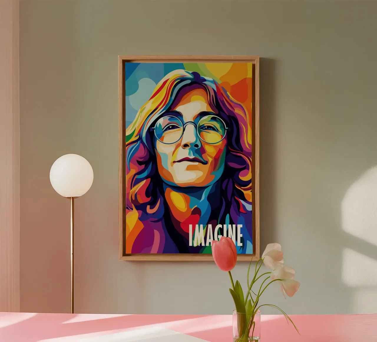 John Lennon | Imagine | Art, Music and Idealism canvas with Floater frame by Autofocus