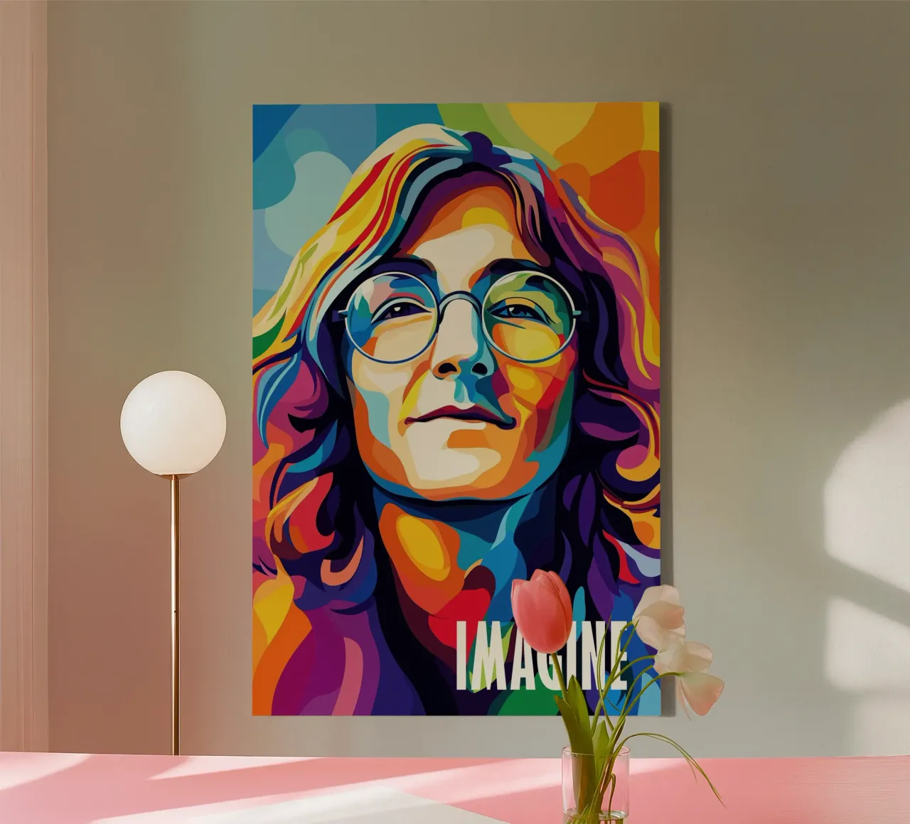 John Lennon | Imagine | Art, Music and Idealism canvas with Floater frame by Autofocus