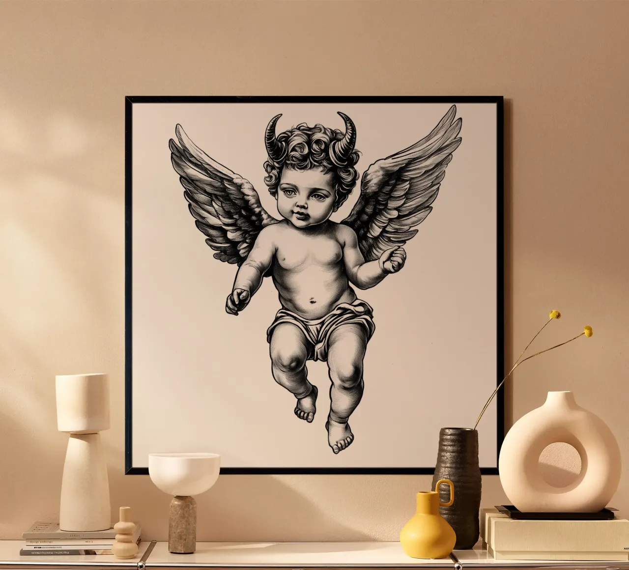 Piccolo angelo del diavolo | Vestiti per bambini poster con telaio in plastica da Autofocus