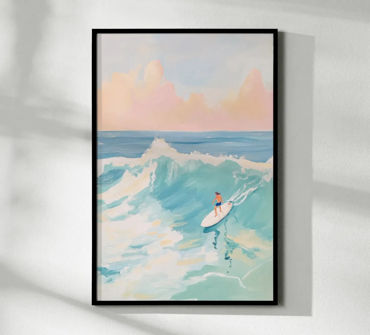 Sunset Surfer Ocean Wave Art poster de Melloi Art Print
