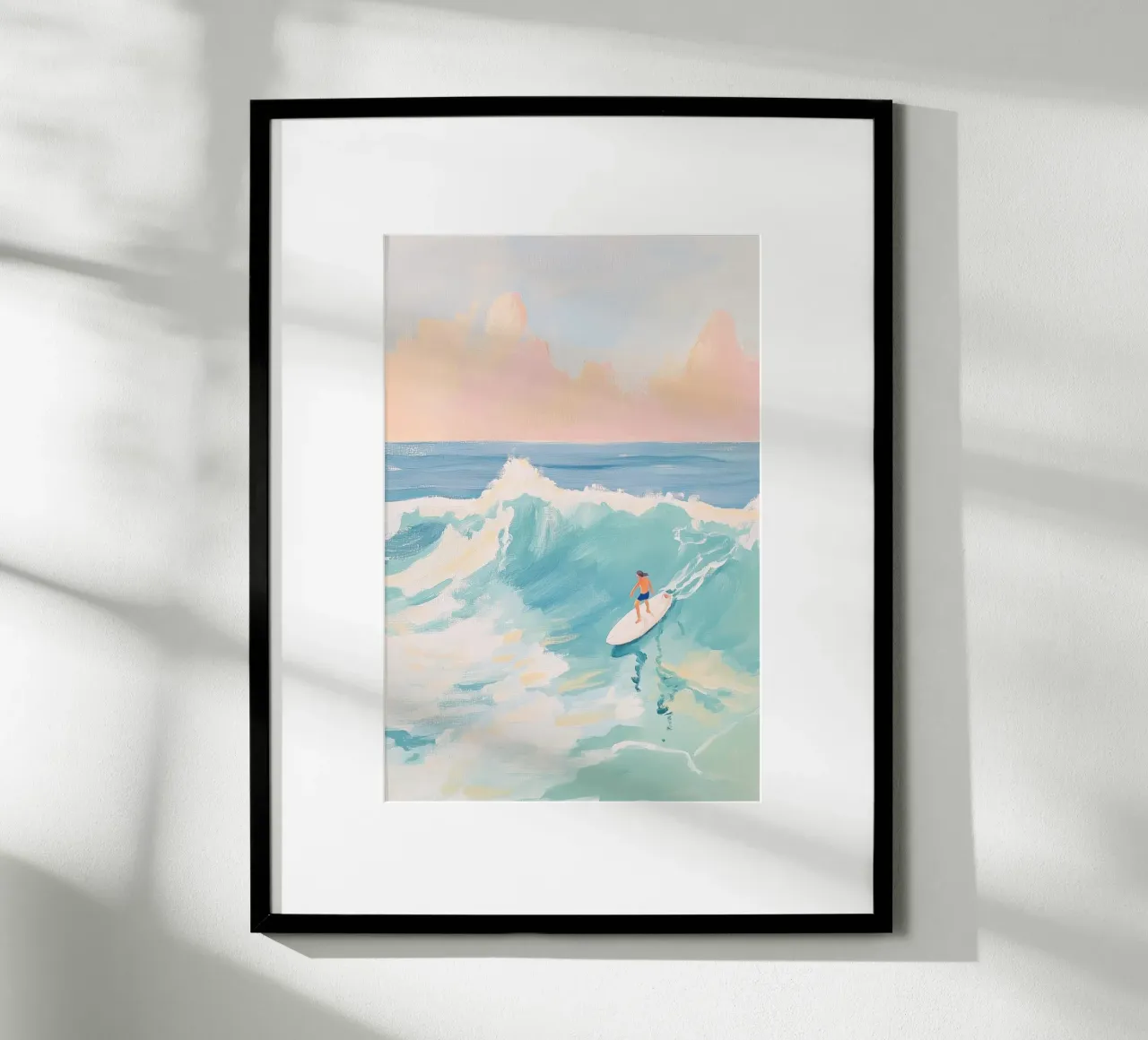Sunset Surfer Ocean Wave Art poster de Melloi Art Print