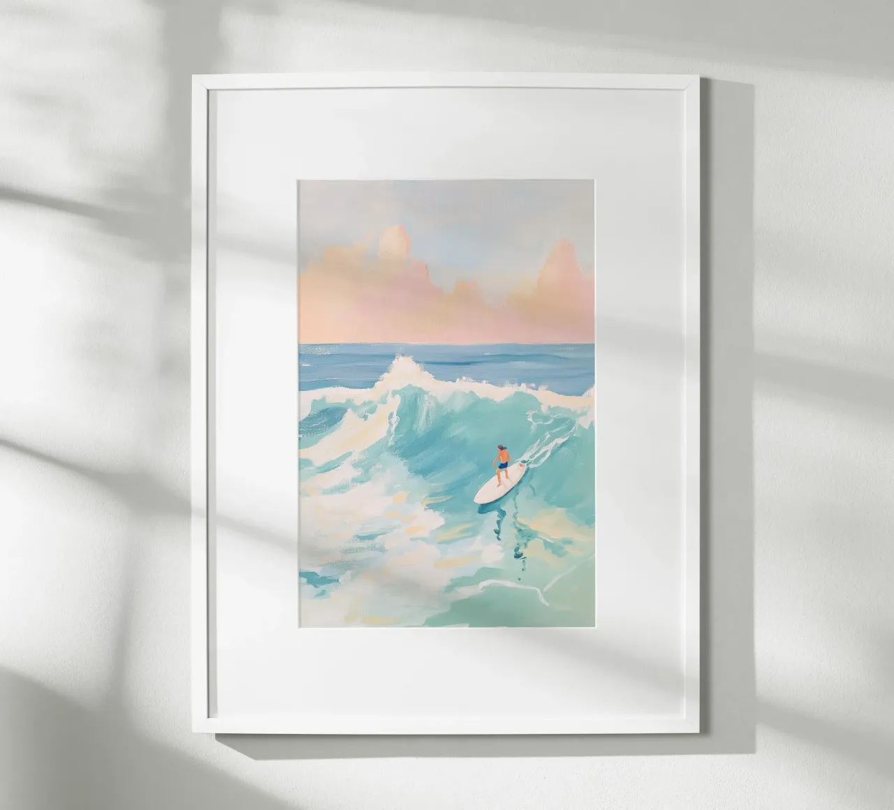 Sunset Surfer Ocean Wave Art poster de Melloi Art Print