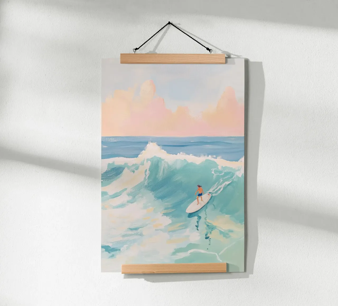 Sunset Surfer Ocean Wave Art poster de Melloi Art Print