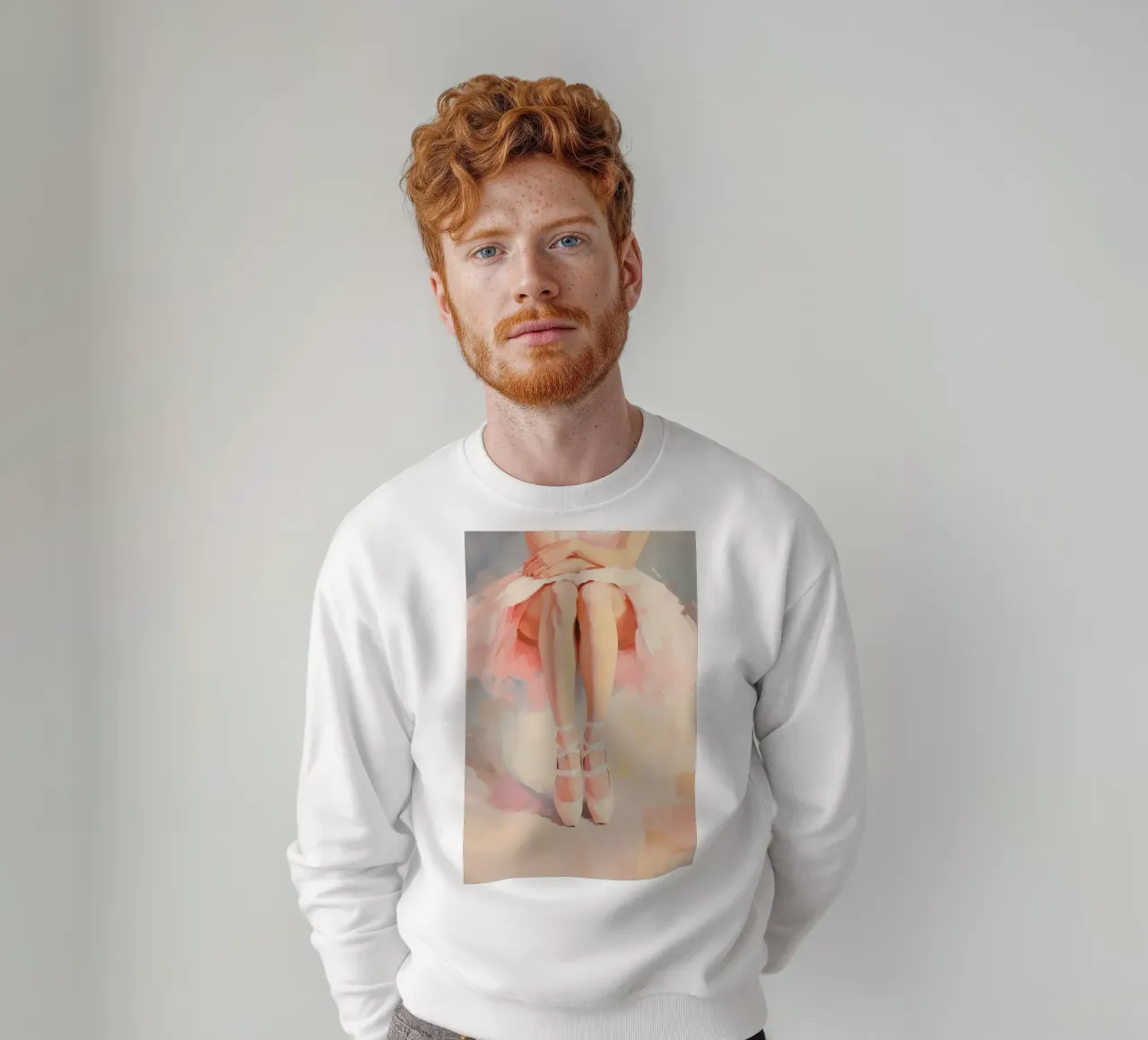 Bailarina de ballet rosa sudadera de Melloi Art Print