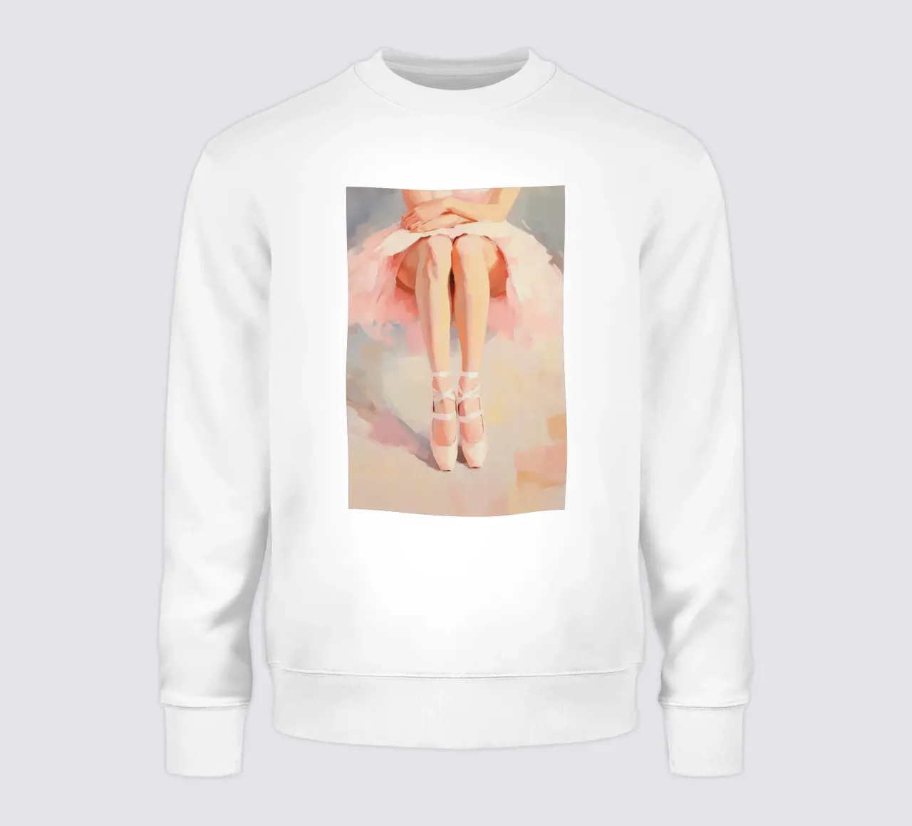 Rosa Balletttänzerin Sweatshirt von Melloi Art Print