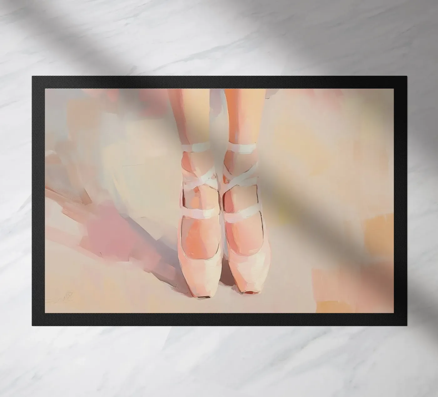 Pink Ballet Dancer doormat by Melloi Art Print