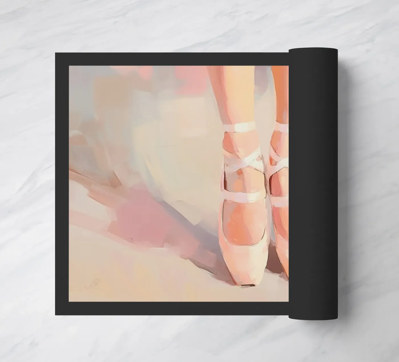 Pink Ballet Dancer doormat by Melloi Art Print