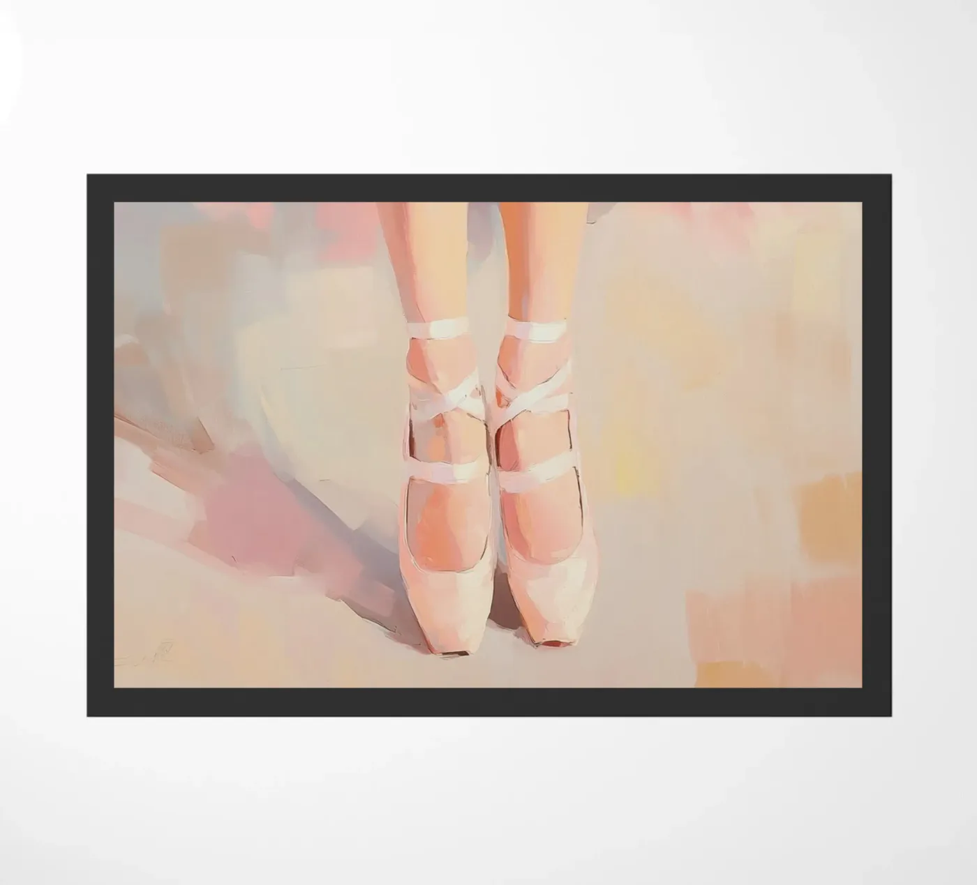 Pink Ballet Dancer doormat by Melloi Art Print