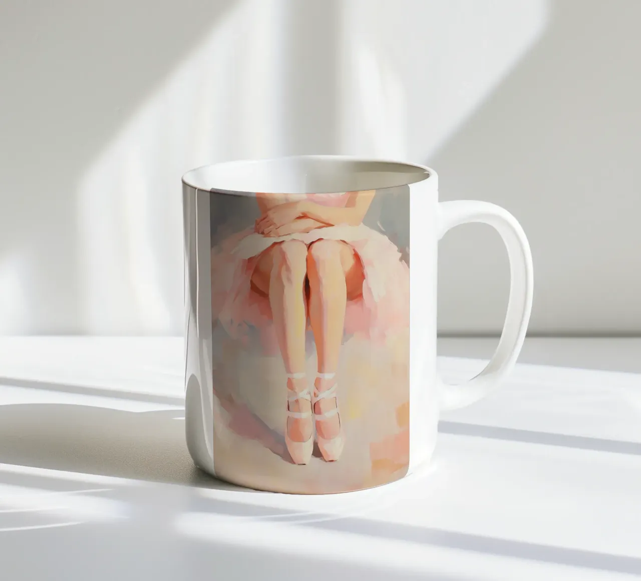 Ballerina rosa tazza in ceramica da Melloi Art Print