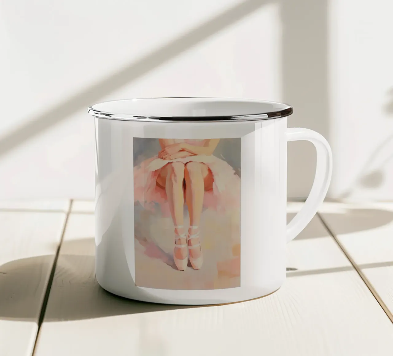 Pink Ballet Dancer enamel mug by Melloi Art Print