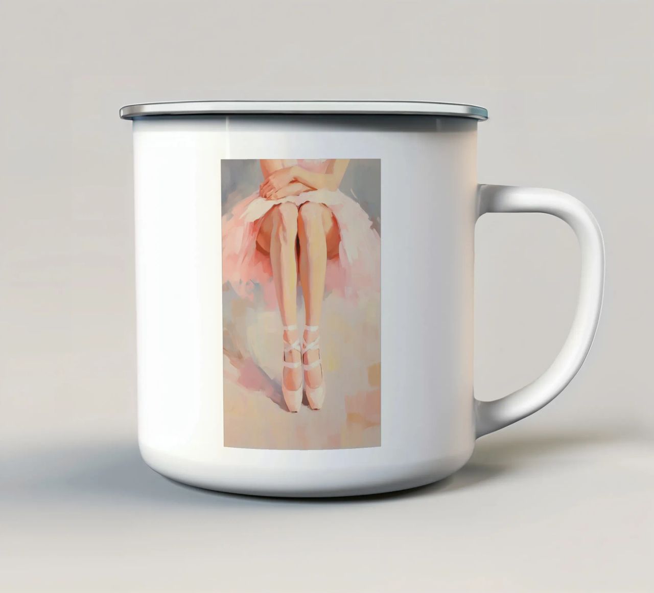 Ballerina rosa tazza in smalto da Melloi Art Print