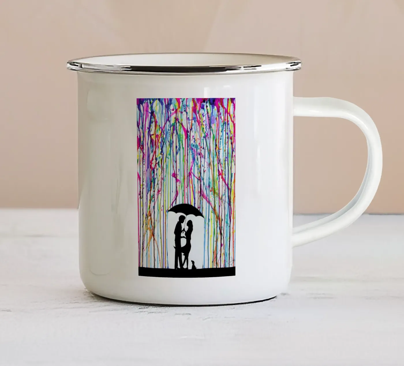 Two Step enamel mug by Marc Allante