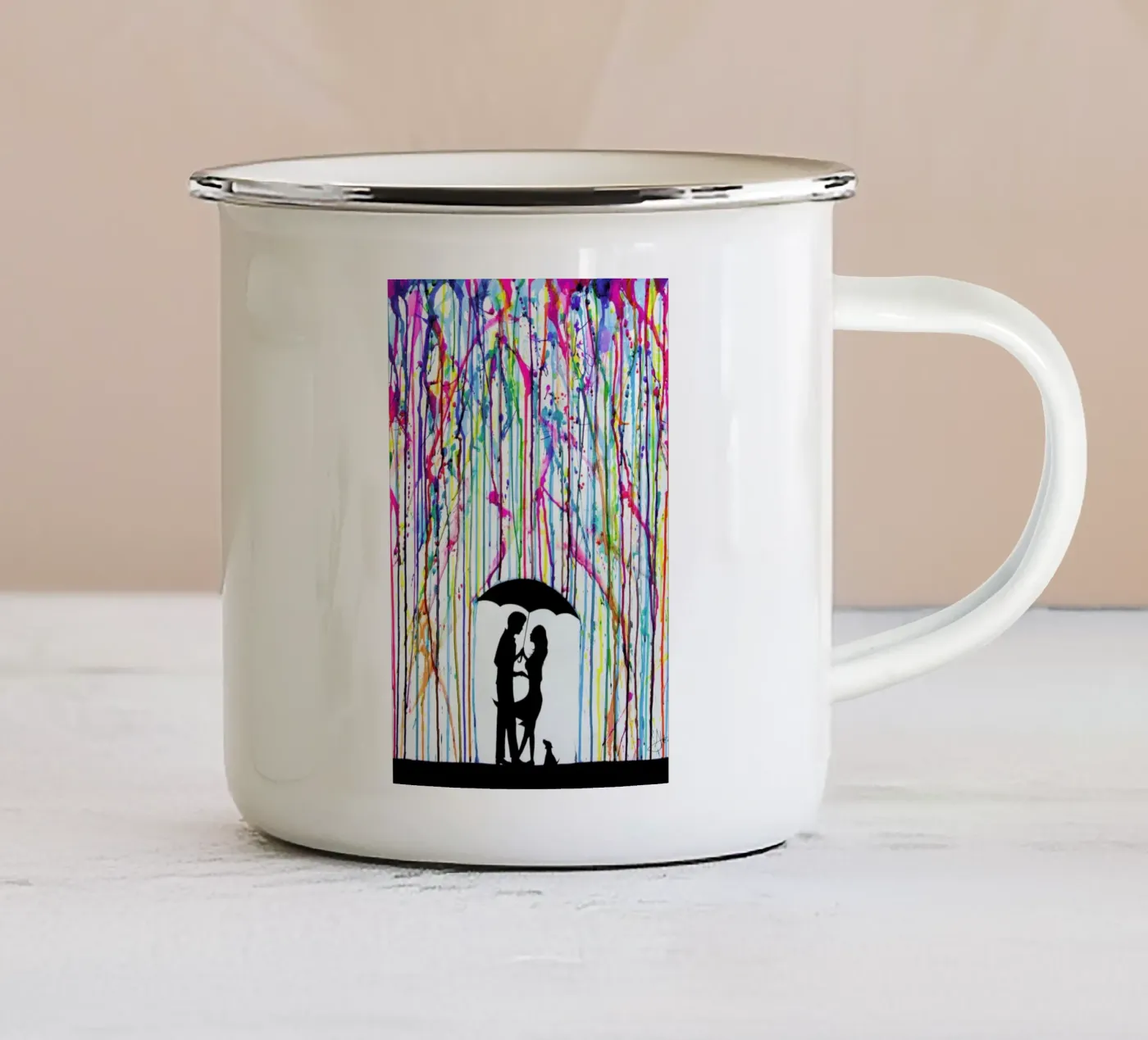 Two Step emaille mok van Marc Allante