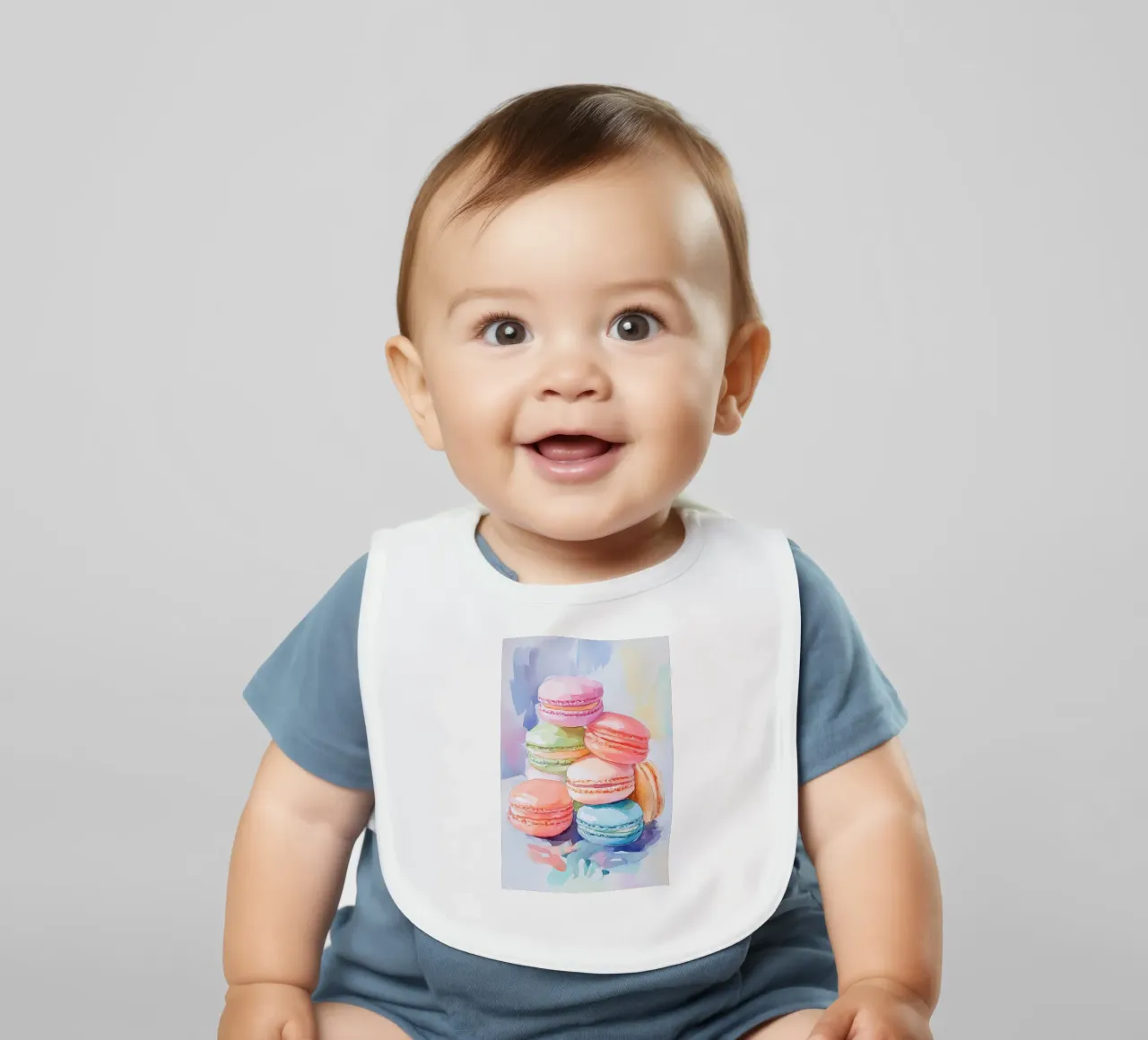 Macarons colorati bavaglino da Melloi Art Print