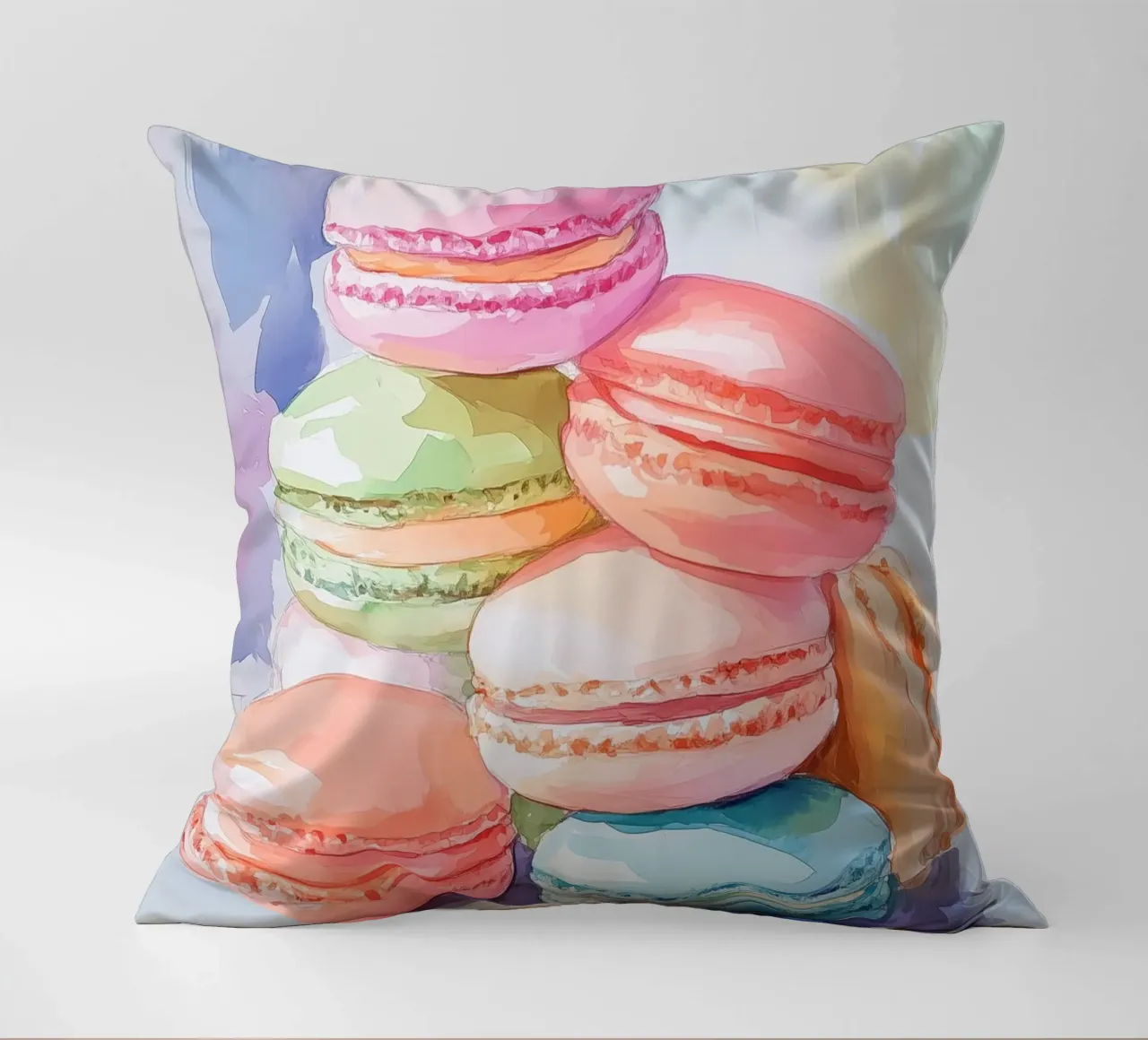 Macarons colorati cuscino da Melloi Art Print