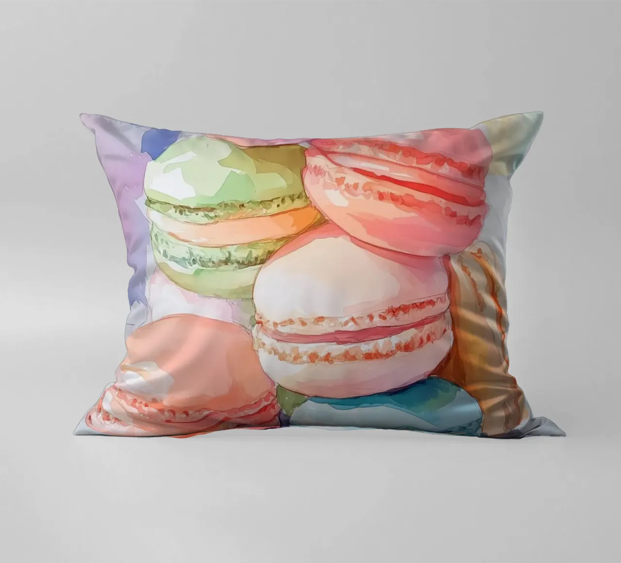Macarons colorati cuscino da Melloi Art Print