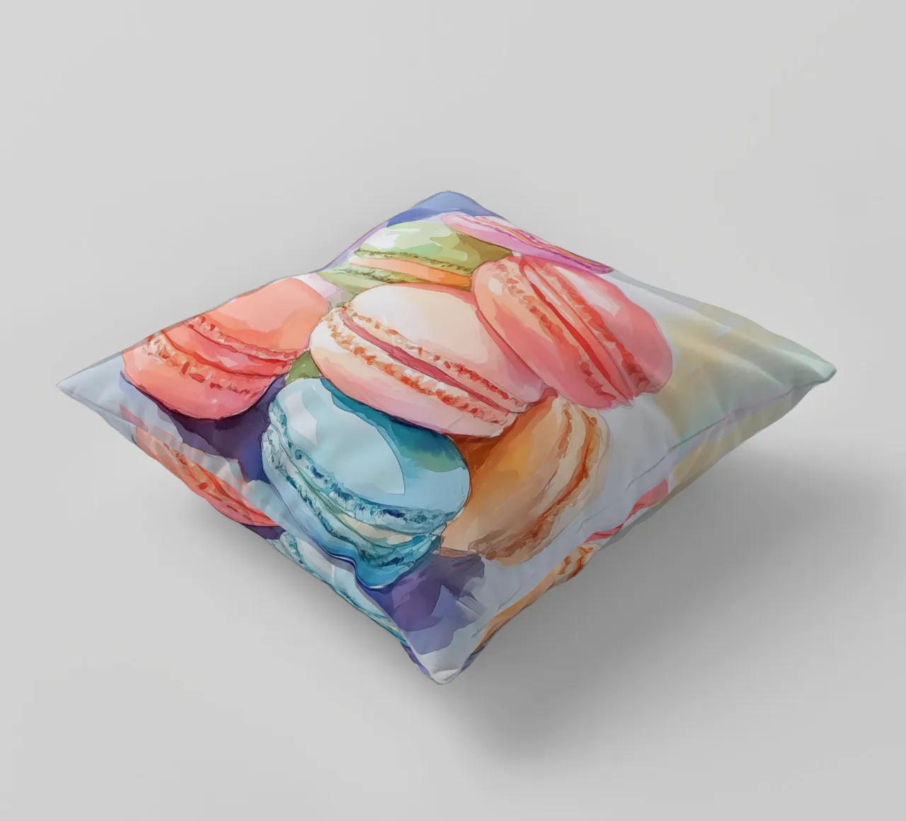 Macarons colorati cuscino da Melloi Art Print