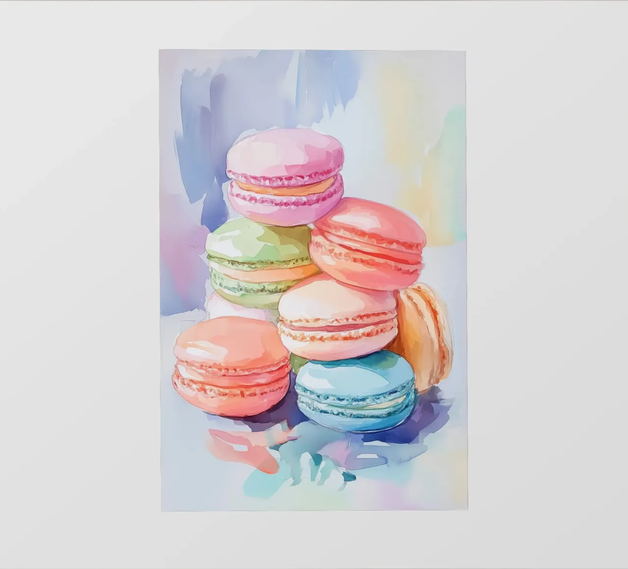 Macarons colorati pellicola backlit da Melloi Art Print