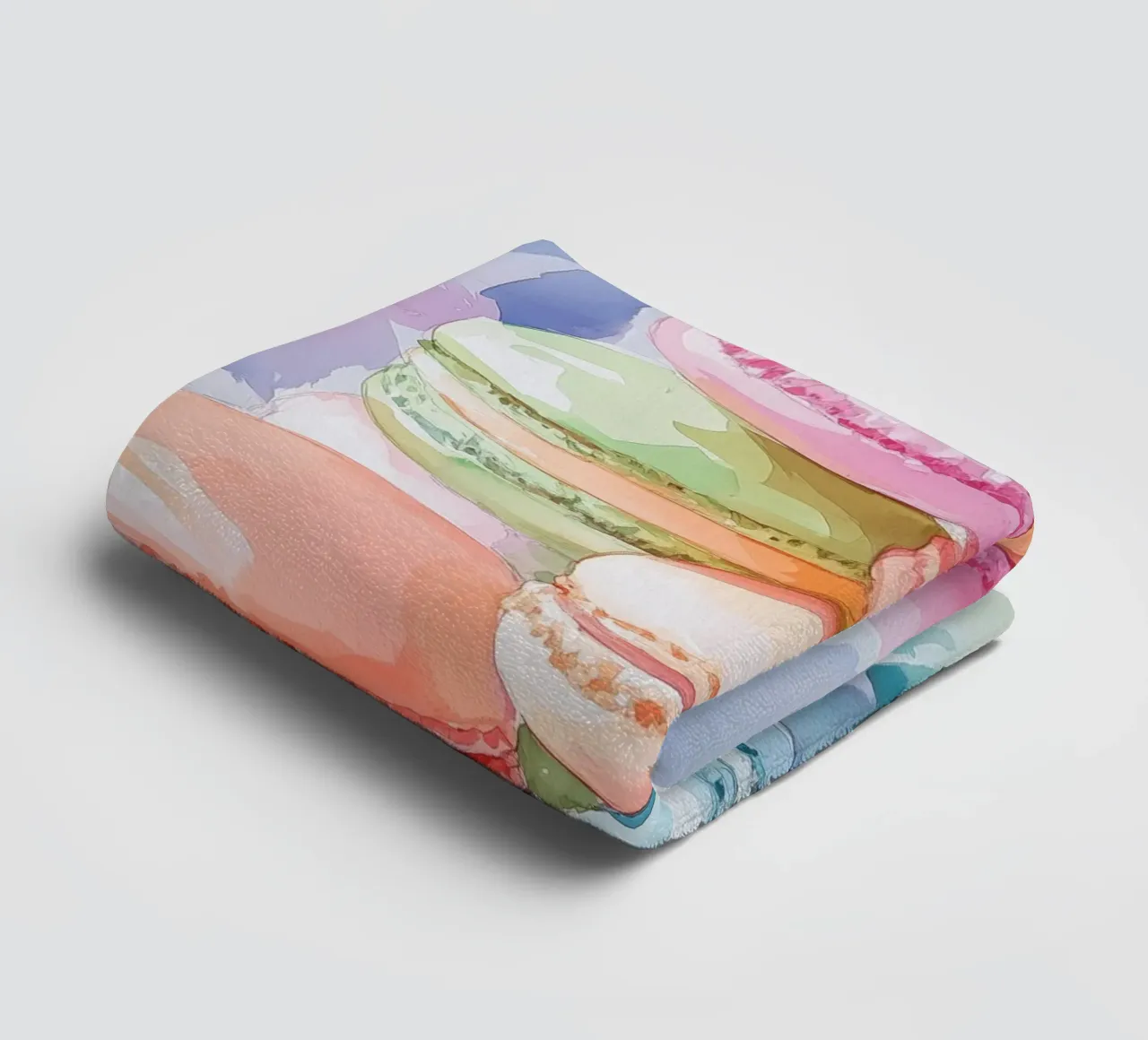 Macarons colorati asciugamano da bagno da Melloi Art Print