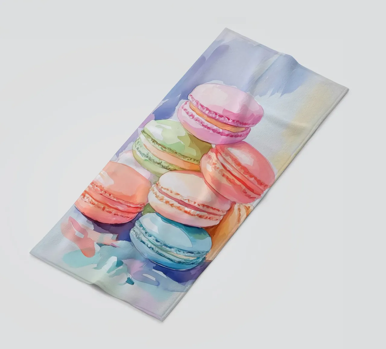 Macarons colorati telo mare da Melloi Art Print