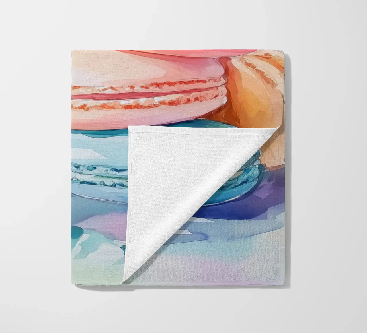 Macarons colorati telo mare da Melloi Art Print