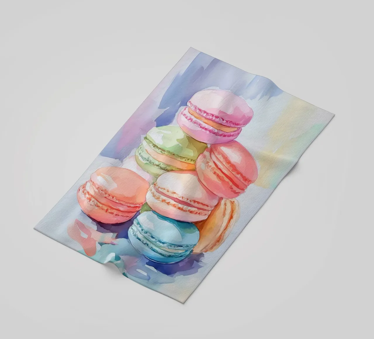 Macarons colorati telo mare da Melloi Art Print