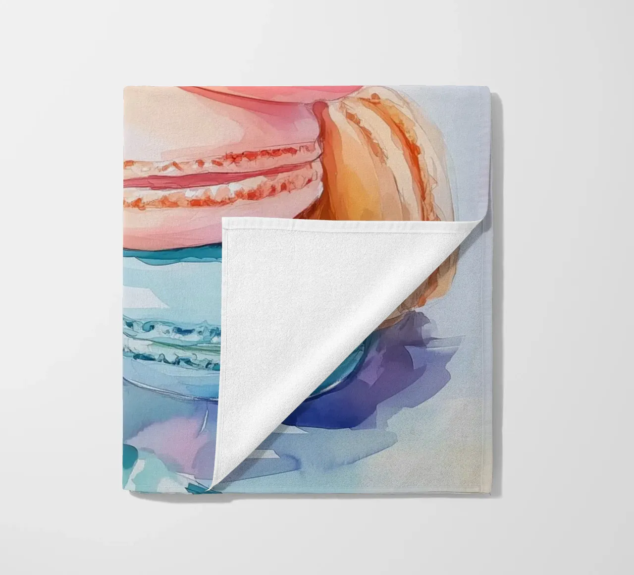 Macarons colorati telo mare da Melloi Art Print