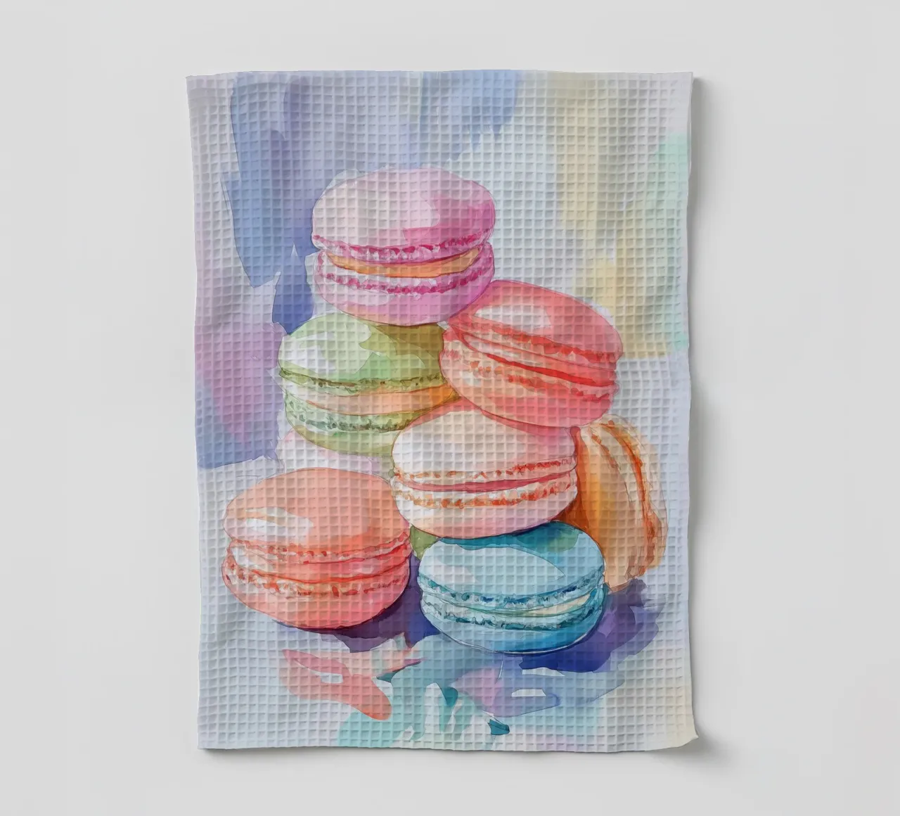 Macarons colorati canovaccio da cucina da Melloi Art Print