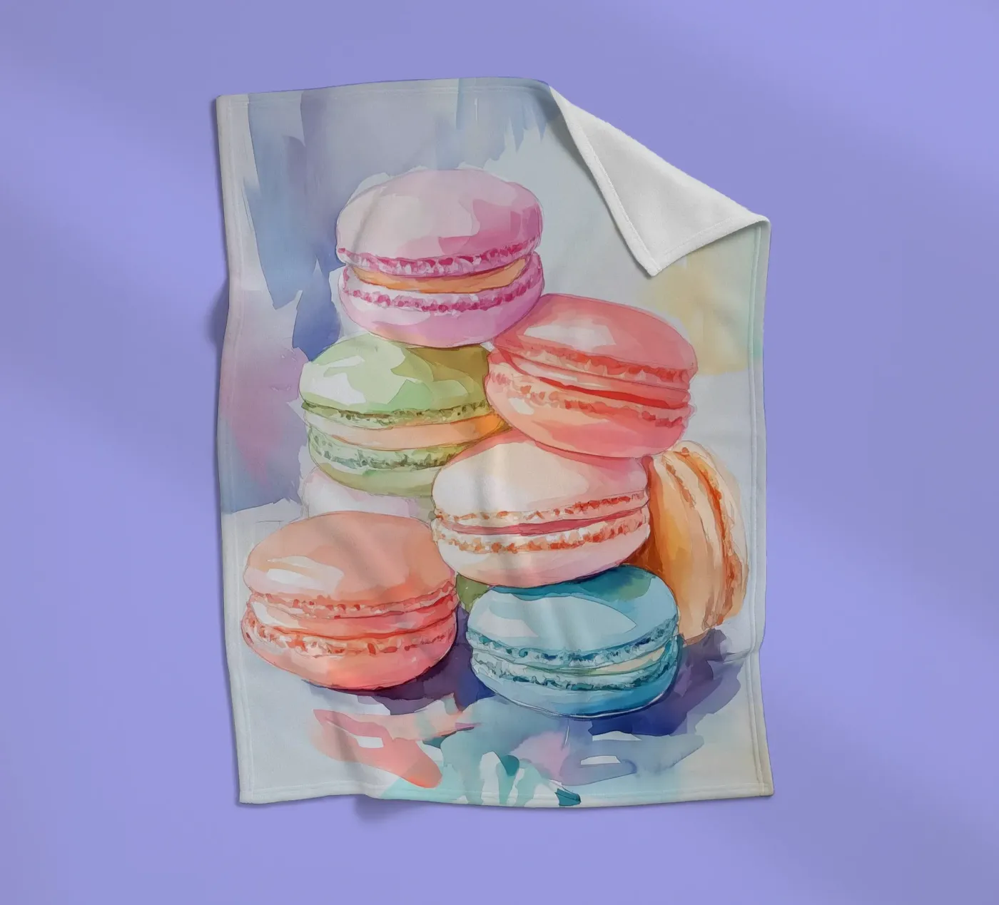 Colorful Macarons Fleecedecke von Melloi Art Print