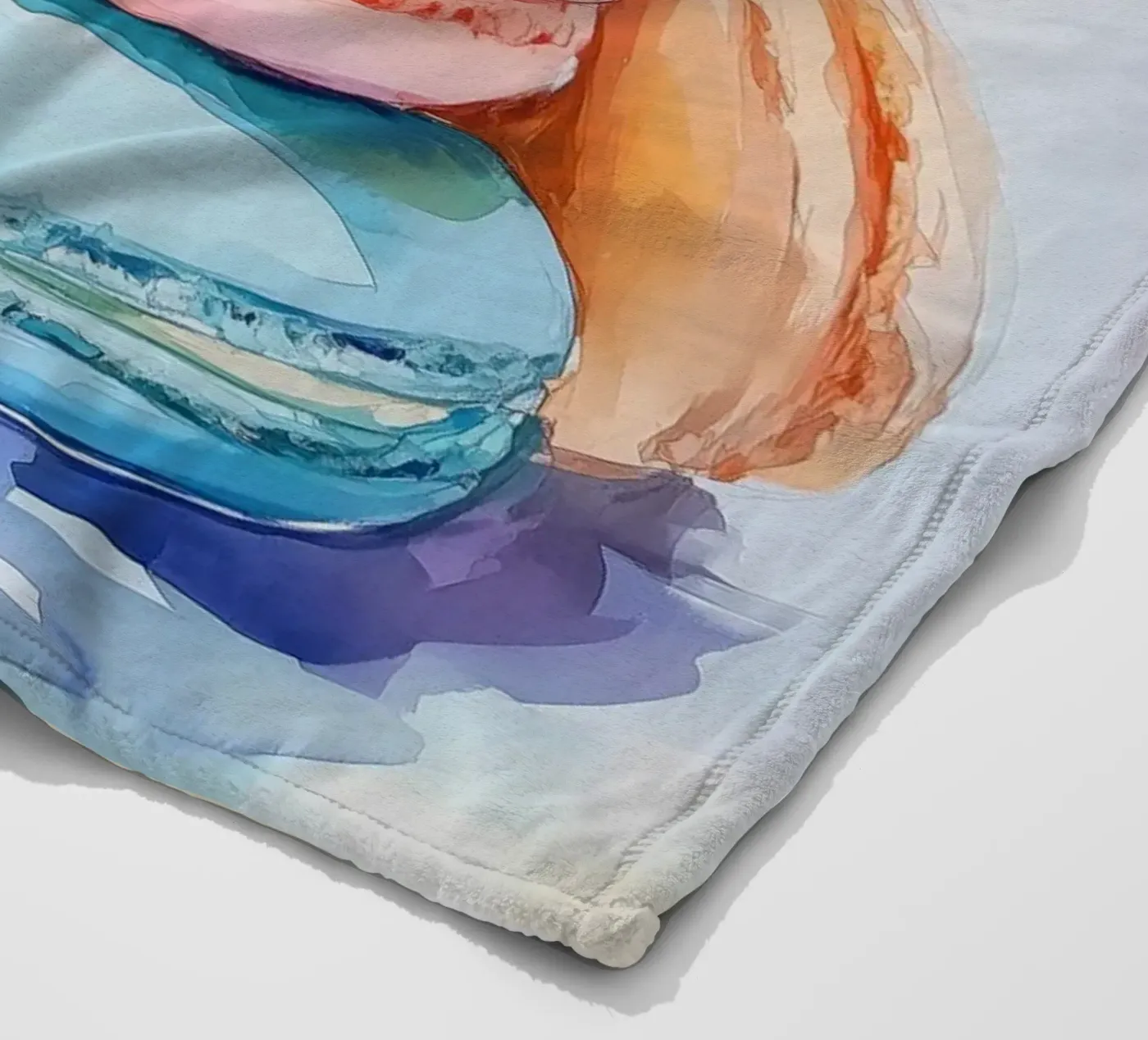 Colorful Macarons Fleecedecke von Melloi Art Print