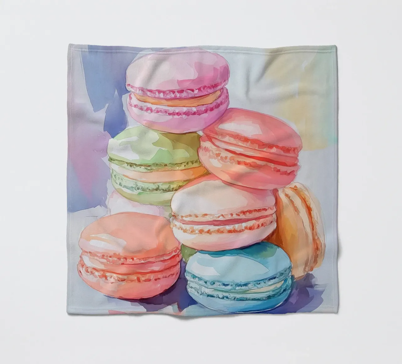 Bunte Macarons Fleecedecke von Melloi Art Print