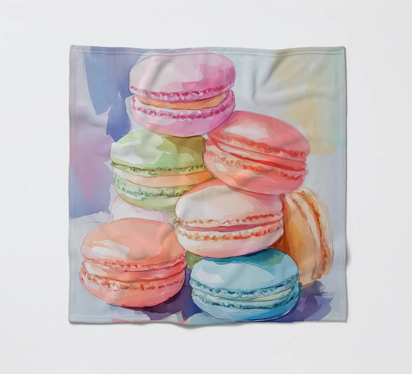 Colorful Macarons Fleecedecke von Melloi Art Print