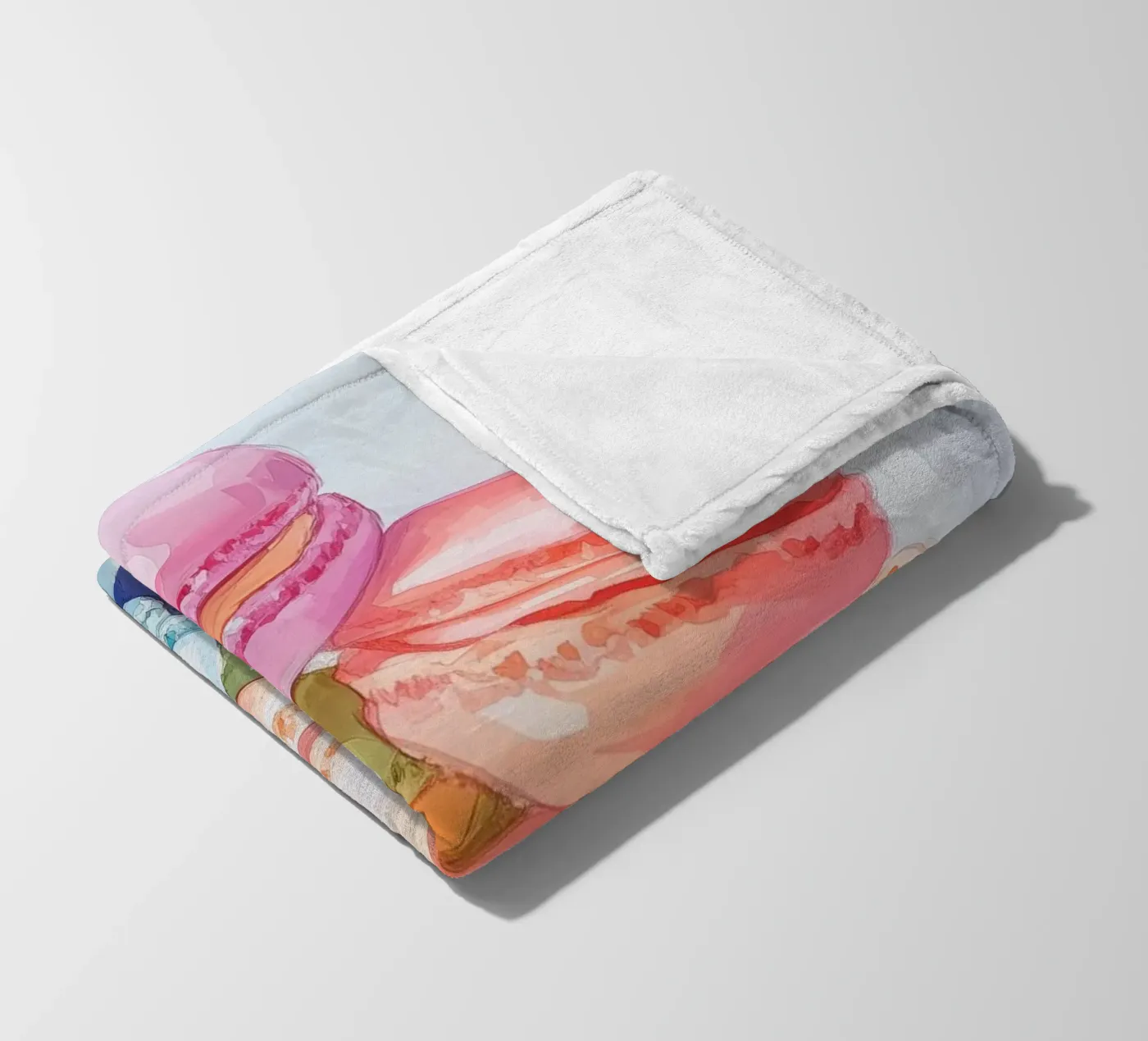 Colorful Macarons Fleecedecke von Melloi Art Print