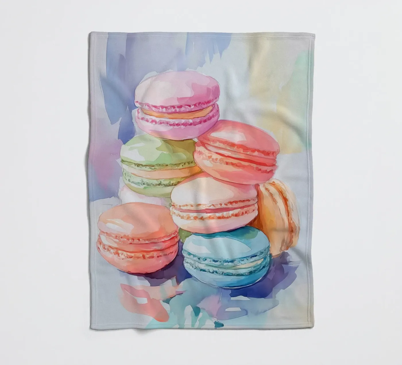 Colorful Macarons Fleecedecke von Melloi Art Print