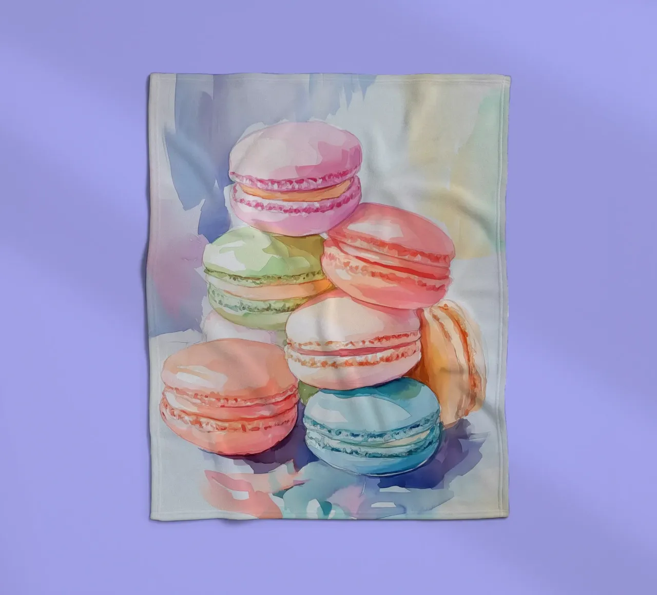 Bunte Macarons Fleecedecke von Melloi Art Print